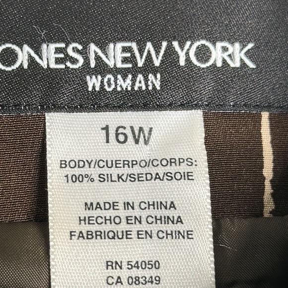 Jones New York brown beige slik pants suits size 16w - Picture 7 of 15